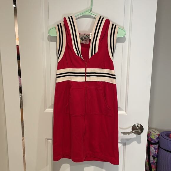 Norma Kamala x Everlast red striped sleeveless zip up dress small - Picture 4 of 8